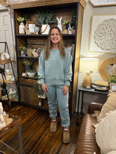 Load image into Gallery viewer, Ash Blue Acid Wash Fleece Oversized Pullover