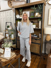 Load image into Gallery viewer, Heather Grey Striped Set