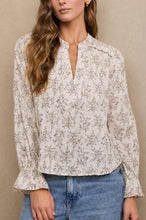 Load image into Gallery viewer, Floral Leaf Split Neck Top