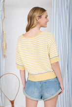 Load image into Gallery viewer, Butter Yellow Raw Edge Contrast Sweater