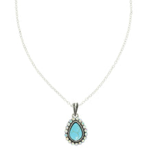 Load image into Gallery viewer, Western Crystal Turquoise Pendant Necklace
