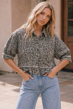 Load image into Gallery viewer, Leopard Print Frayed Ruffle Hem Shirt Jacket: LEOPARD / L