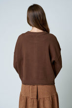 Load image into Gallery viewer, Brown Raw Edge Cardigan