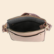 Load image into Gallery viewer, Black Boho Strap Faux Leather Crossbody Messenger Bag