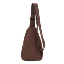 Load image into Gallery viewer, Kristen Nylon Multi Pocket Sling Bag: Brown