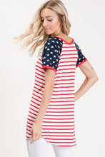 Load image into Gallery viewer, Ivory &amp; Red Stripe Star Top