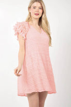 Load image into Gallery viewer, Blush Ruffled Textured Woven Mini Dress