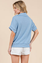 Load image into Gallery viewer, Light Blue Ribbed Pullover Top