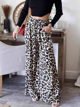 Load image into Gallery viewer, Animal Print Wide Leg Casual Pants