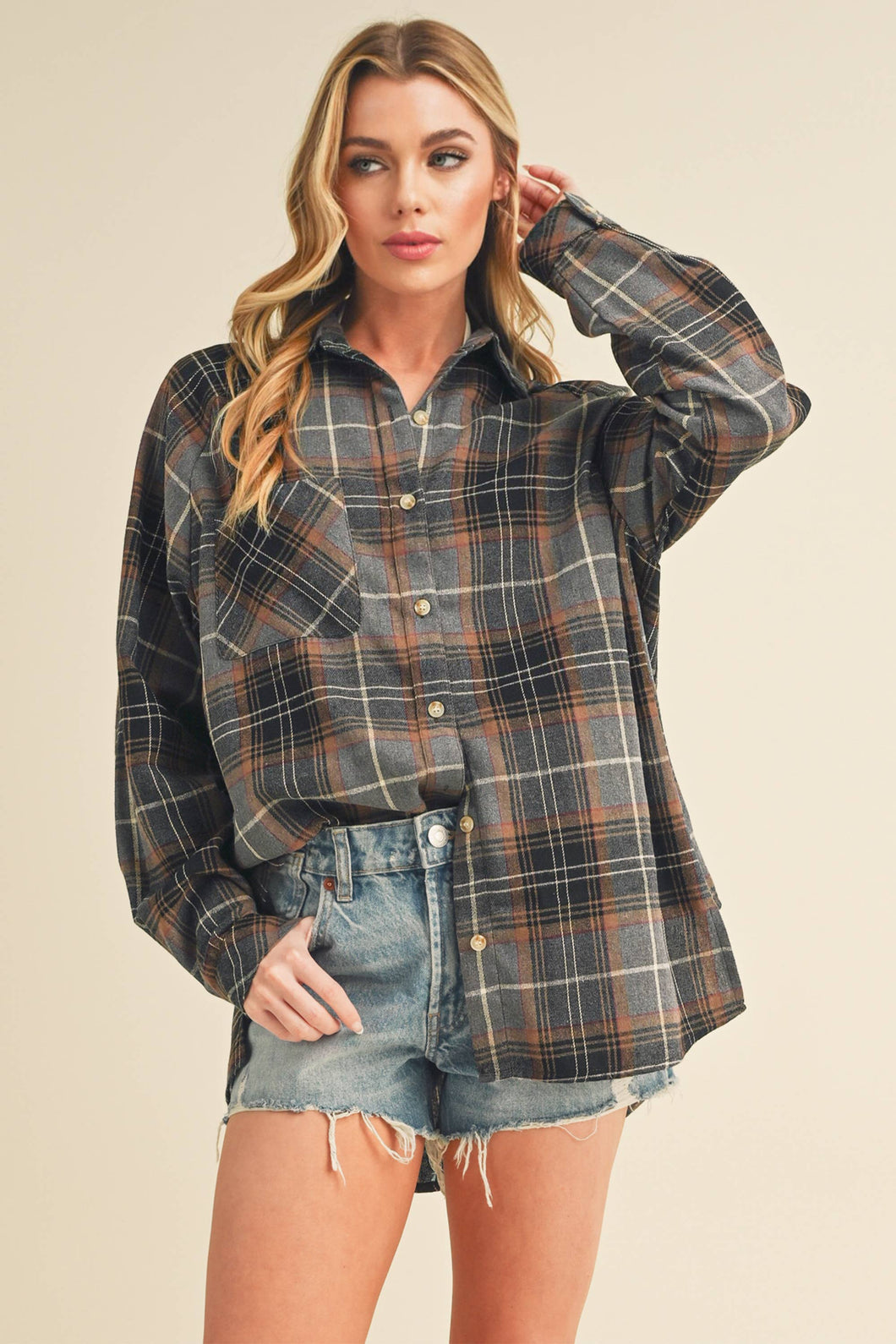 Gray Plaid Flannel