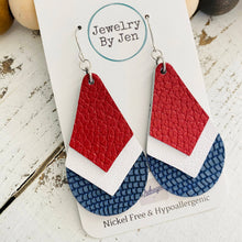 Load image into Gallery viewer, Triple Stacked Teardrop: Red, White &amp; Blue
