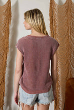 Load image into Gallery viewer, Terracotta Raw Edge Short Sleeve Henley