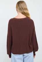 Load image into Gallery viewer, Burgundy Raw Edge Cropped Sweater