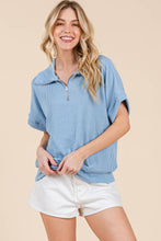 Load image into Gallery viewer, Light Blue Ribbed Pullover Top