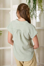 Load image into Gallery viewer, Olive Striped V-Neck Top