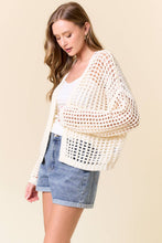 Load image into Gallery viewer, Off White Crochet Fishnet Cardigan
