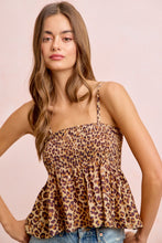 Load image into Gallery viewer, Leopard Print Smocked Cami Tank