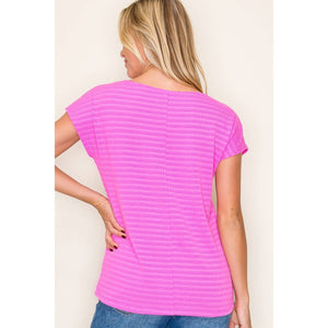 Fuchsia Boat Neck Top