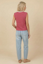 Load image into Gallery viewer, Red Classic Striped Sleeveless Tank
