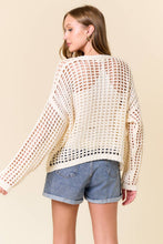 Load image into Gallery viewer, Off White Crochet Fishnet Cardigan
