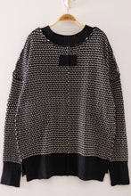 Load image into Gallery viewer, Black Contrast Stitch Reversible V-Neck Sweater