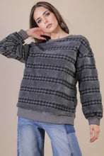 Load image into Gallery viewer, Grey Oversized Textured Fleece Comfy Top