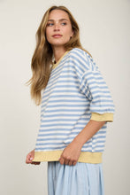 Load image into Gallery viewer, Blue &amp; Yellow Colorblock Drop Sleeve Top