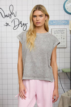 Load image into Gallery viewer, Grey Extended Shoulder Top