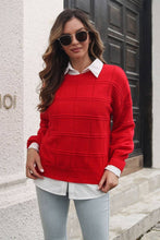 Load image into Gallery viewer, Red Crew Neck Long Sleeve Sweater