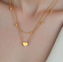 Load image into Gallery viewer, TITANIUM  STEEL NON-TARNISH LAYERED HEART NECKLACE