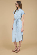 Load image into Gallery viewer, Chambray Stripe Midi Dress