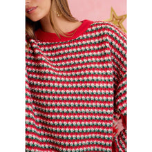 Load image into Gallery viewer, CHRISTMAS CLASSIC FAIR ISLE HOLIDAY PULLOVER KNIT SWEATER: RED / M