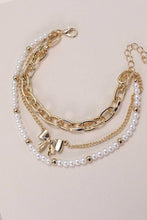 Load image into Gallery viewer, BOW PEARL LINK TRIO SET BRACELETS