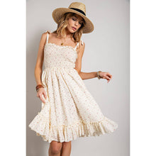 Load image into Gallery viewer, Cream Floral Smocked Dress
