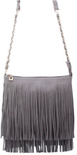 Load image into Gallery viewer, Samantha Fringe Crossbody Bag: Charcoal Gray