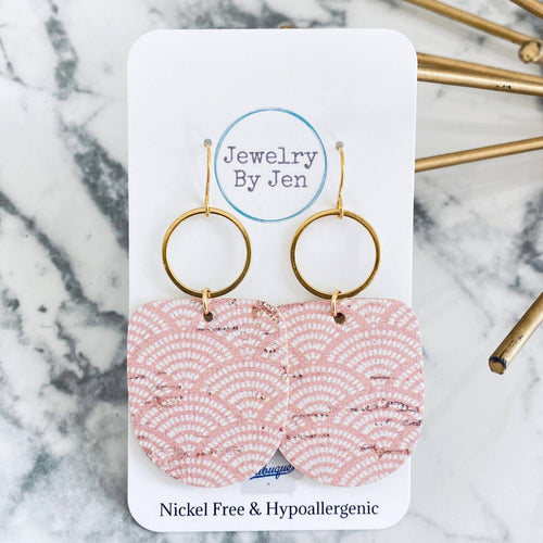 Boho Dangle: Pink Rainbow Doodles
