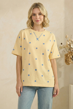 Load image into Gallery viewer, Yellow Polka Dot Boxy Tee Top