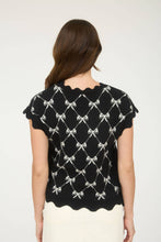 Load image into Gallery viewer, Black Bow Pattern Side Tie Pullover