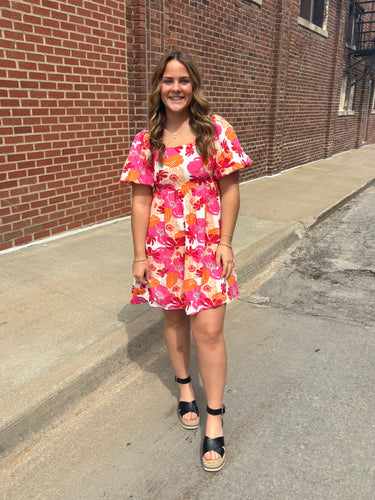 Floral Puff Sleeve Dress