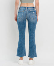 Load image into Gallery viewer, Vervet Mid Rise Raw Hem Ankle Kick Flare Jeans