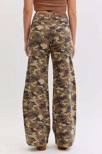 Cello Camo High Rise Wide Leg Jean