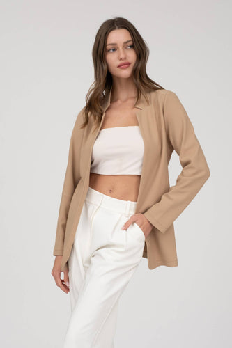 Khaki Long Line Blazer