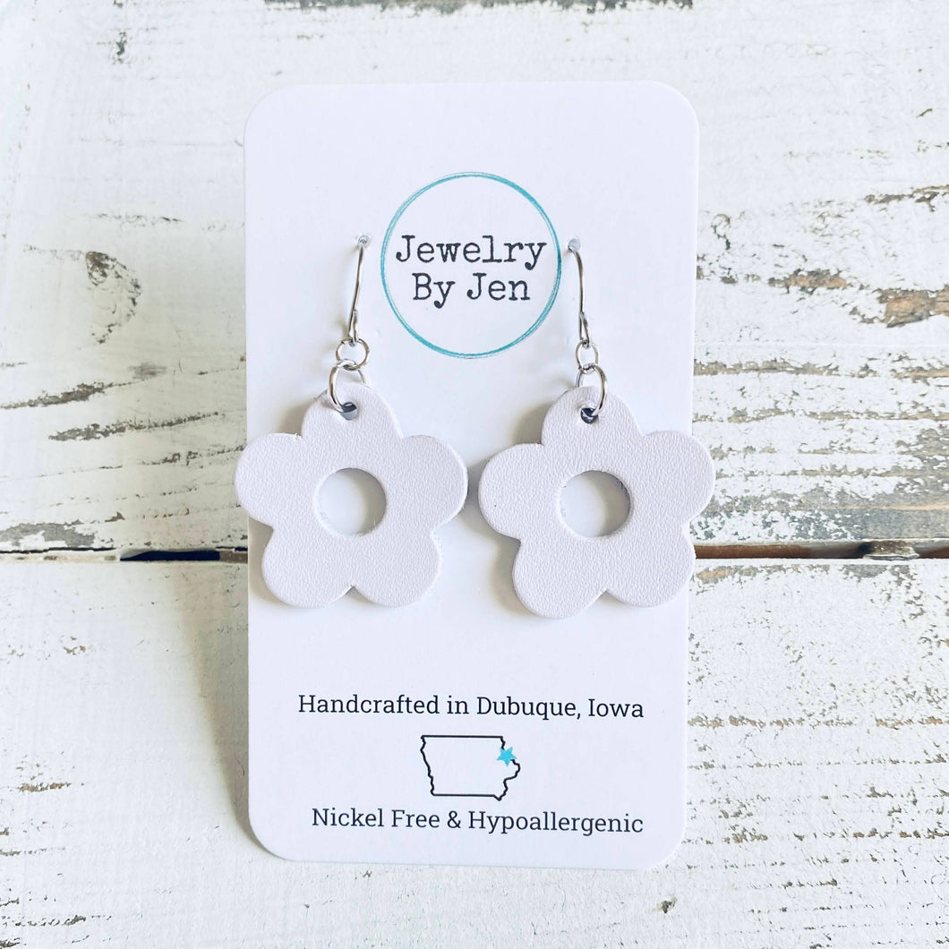 Petite Flower Earrings: Antique Heather