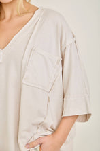 Load image into Gallery viewer, Natural Mineral Wash Raw V-Neck Top