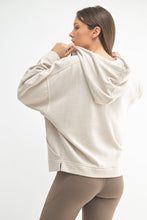 Load image into Gallery viewer, Drift Burnout Fleece Snap Hoodie in Natural