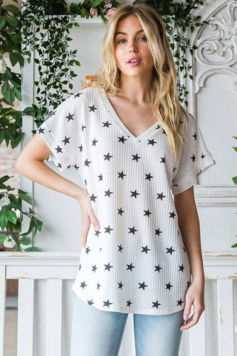 Ivory & Black Star Top