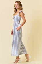 Load image into Gallery viewer, Blue Gauze Wide Leg Jumpsuit