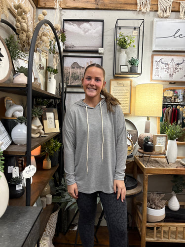 Heather Grey Brushed Hoodie