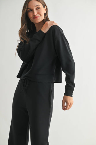 Black Laguna Dropped Shoulder Sweatshirt