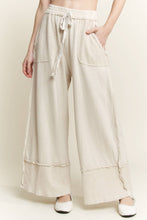 Load image into Gallery viewer, Natural Mineral Wash Raw Hem Wide Pants